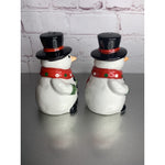 Vintage AMC NY Ceramic Snowman Salt & Pepper Shakers Taiwan 1980s