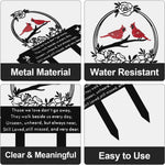 Cardinals Grave Decorations for Cemetery, Memorial Grave Markers, Garden, 13x11