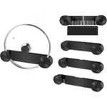 4 Pack Adjustable Pot Lid Holder, Lid Organizer Fits 6" to 14" Lids, with Screws