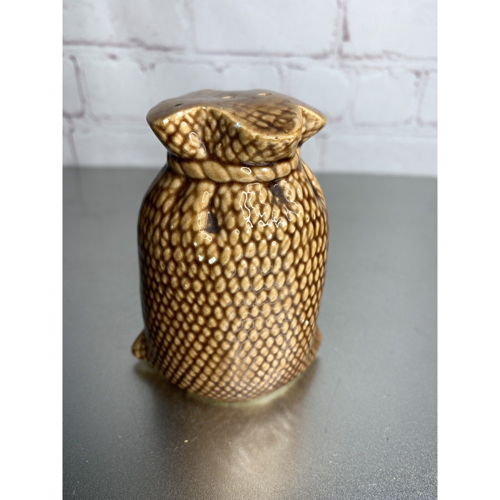 Vintage Ceramic Burlap Sack O’ Salt Shaker Country Farm Rustic Replacement