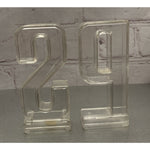 Vintage Letters S and P Clear Plastic Salt & Pepper Shakers Retro Hong Kong