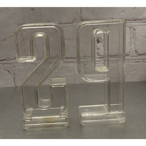 Vintage Letters S and P Clear Plastic Salt & Pepper Shakers Retro Hong Kong
