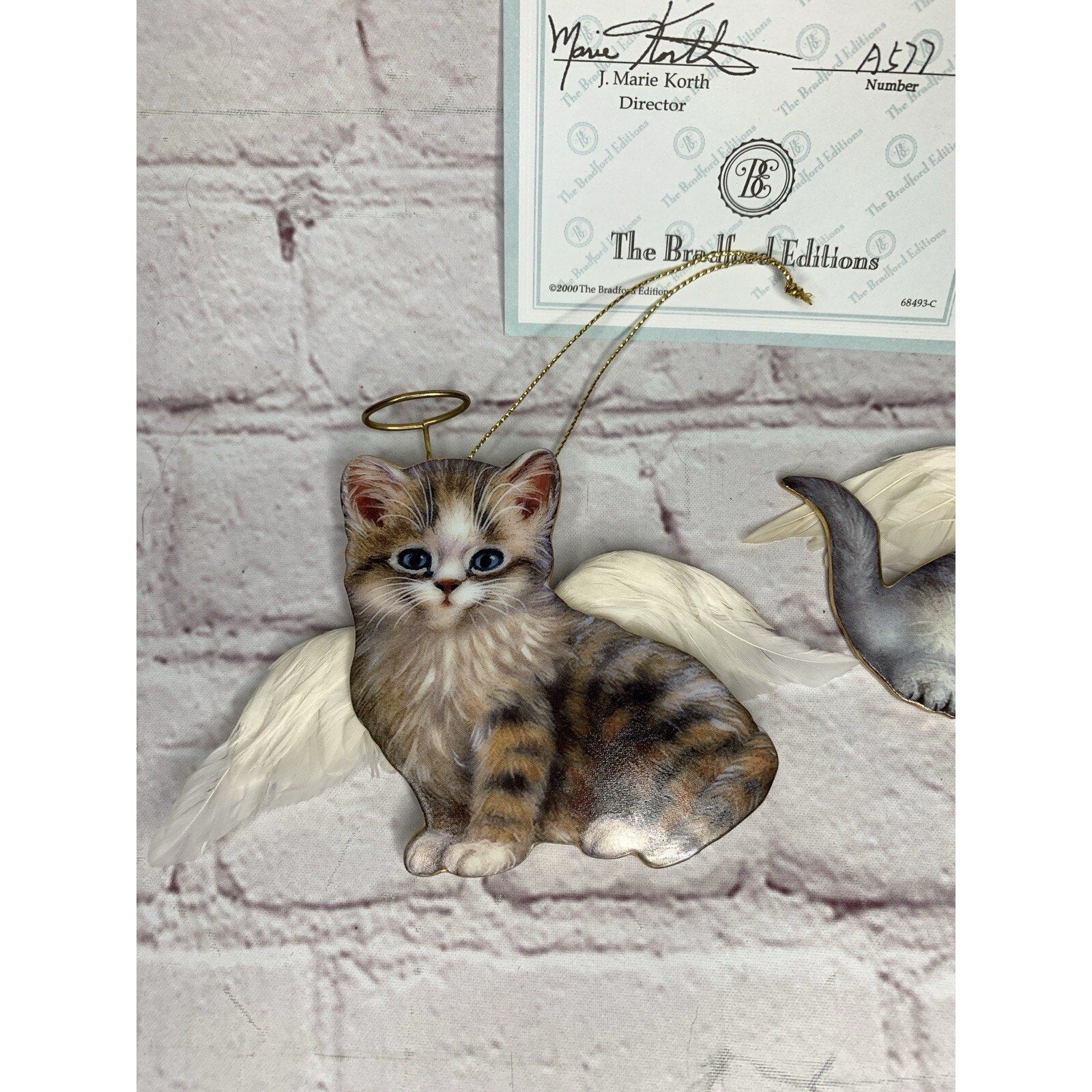Bradford Editions Purr-fect Little Angels Ornaments (2) Princess & Chloe w/COA