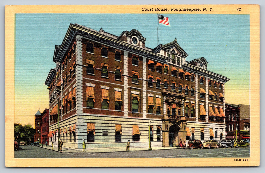 Court House, Poughkeepsie, New York, USA, Vintage Post Card