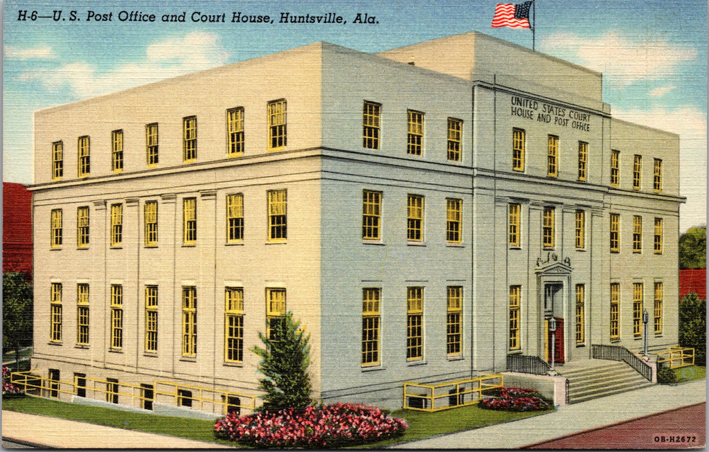 Post Office And Courthouse, Huntsville, Alabama, USA, Vintage Post Card
