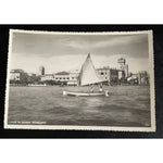 Lake Gardi Sirmione People in Sail Boat Italy RPPC Vintage Postcard