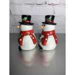 Vintage AMC NY Ceramic Snowman Salt & Pepper Shakers Taiwan 1980s