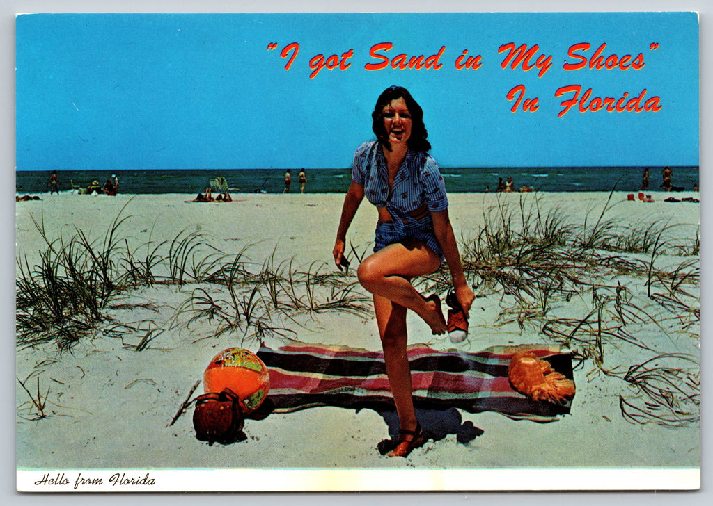 Sand In My Shoes, Florida, Vintage Post Card