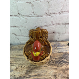 Ceramic Chicken Hen In Basket Salt Pepper Shaker Napkin Holder Brown Giftco