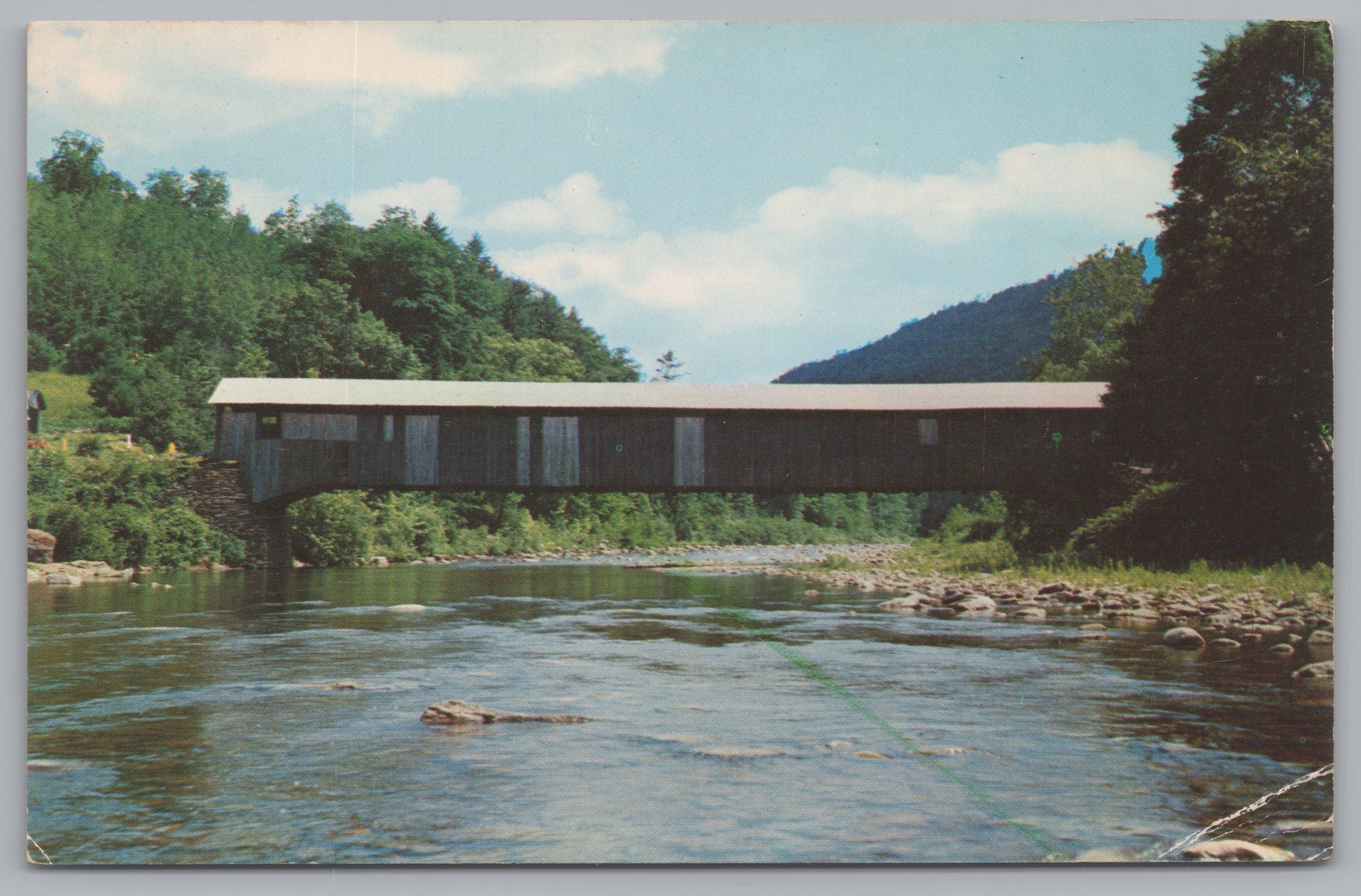 The Old Covered Bridge, Loyalsock Creek, Forksville, Pennsylvania, Vintage Post Card.