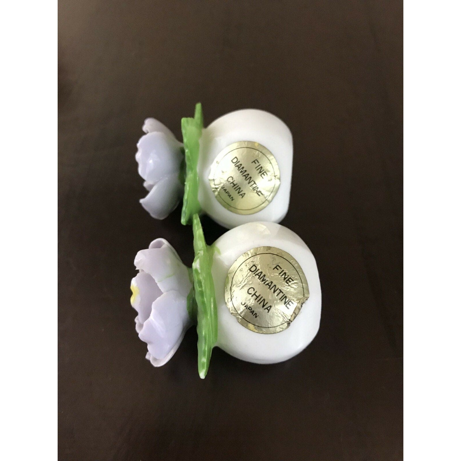 Vintage Fine Diammantine China Rose Salt & Pepper Shakers - Japan