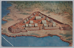 Aerial View James Fort, Jamestown, Virginia, USA, Vintage PC