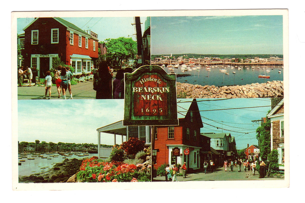 Pictures in Rockport Massachusetts, Vintage Post Card.