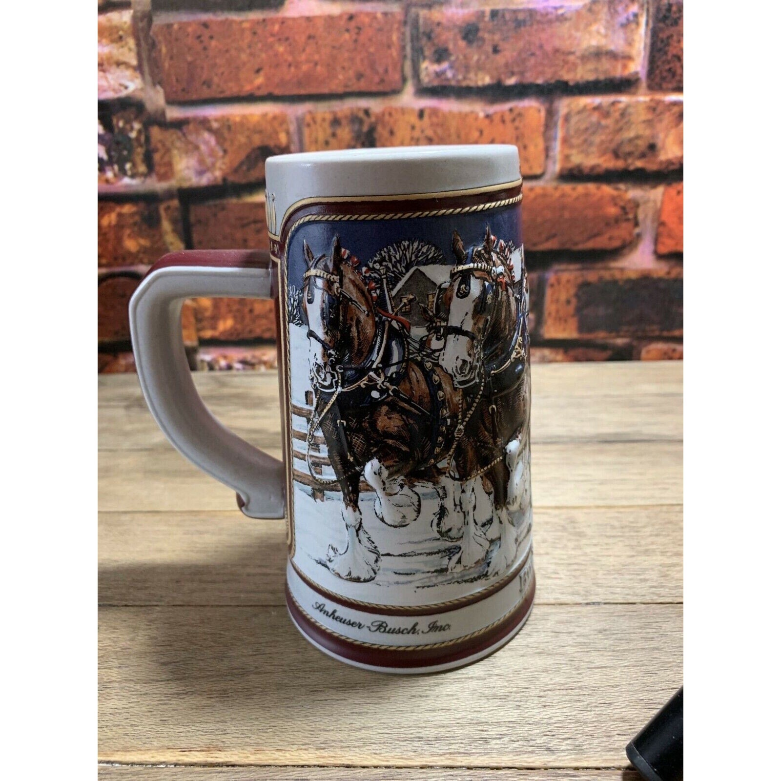 Vintage Budweiser Anheuser-Busch Clydesdale Collector Series Stein 1989