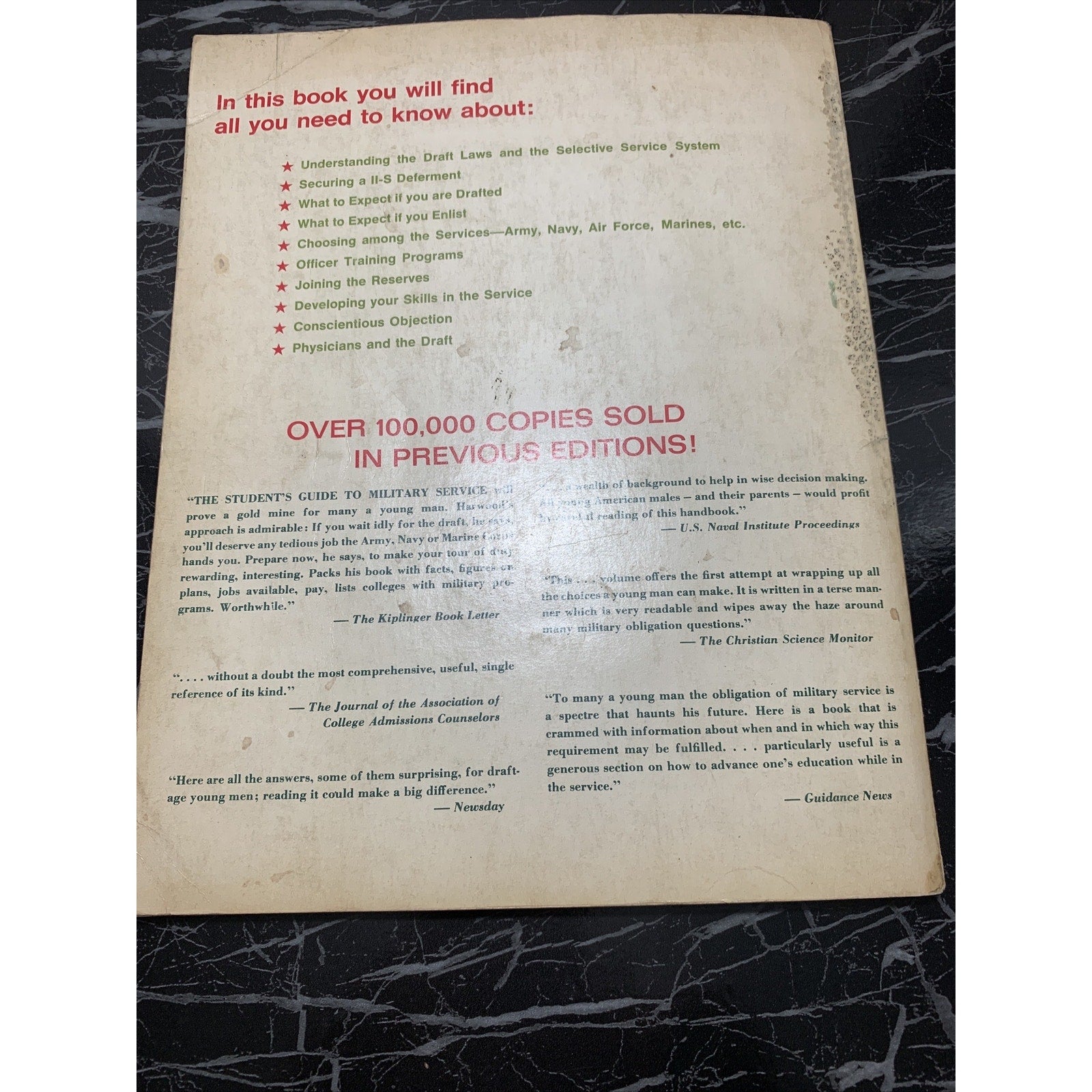 The Student's Guide To Military Service By Michael Hardwood 1968-1969 Edition