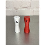 Vintage Mini Wood Hour Glass Shape Salt & Pepper Shakers