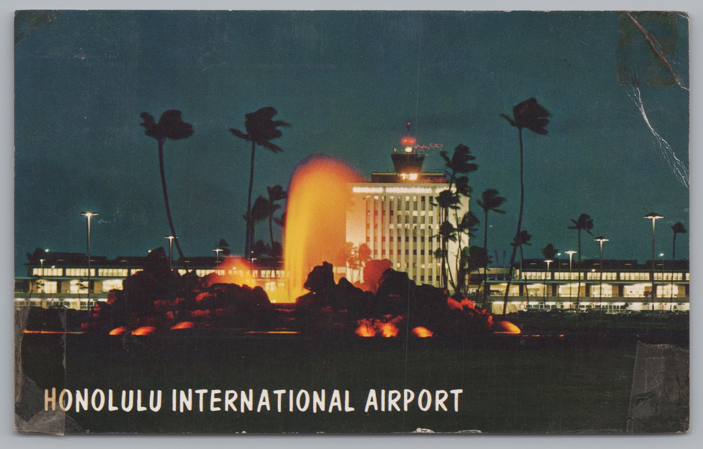 Honolulu International Airport, The Crossroads Of The Pacific, Hawaii, Vintage Post Card.