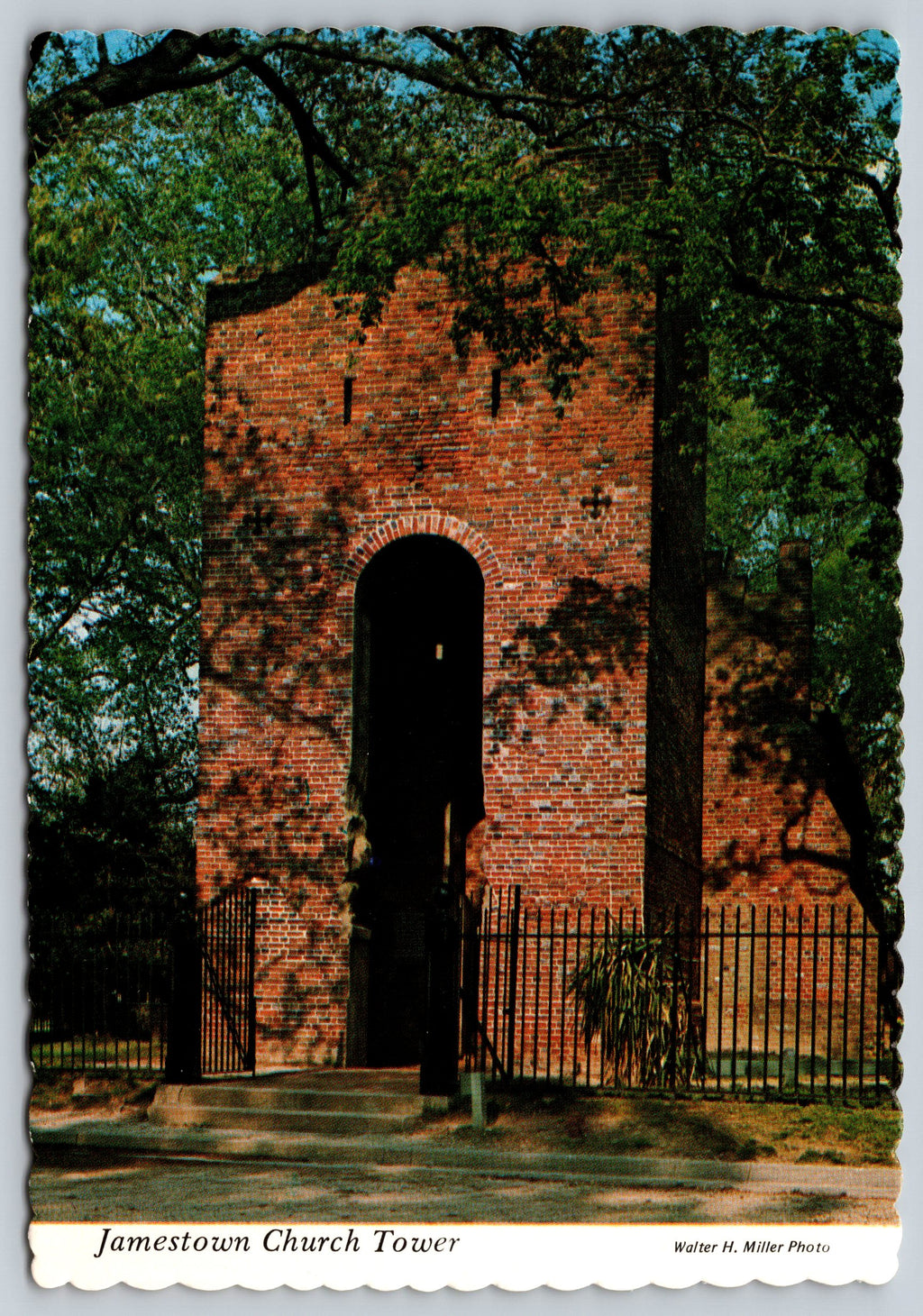 Jamestown Church Tower, Virginia, USA, Vintage Post Card