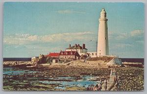 St. Mary’s Lighthouse, Whitley Bay, Vintage Post Card.