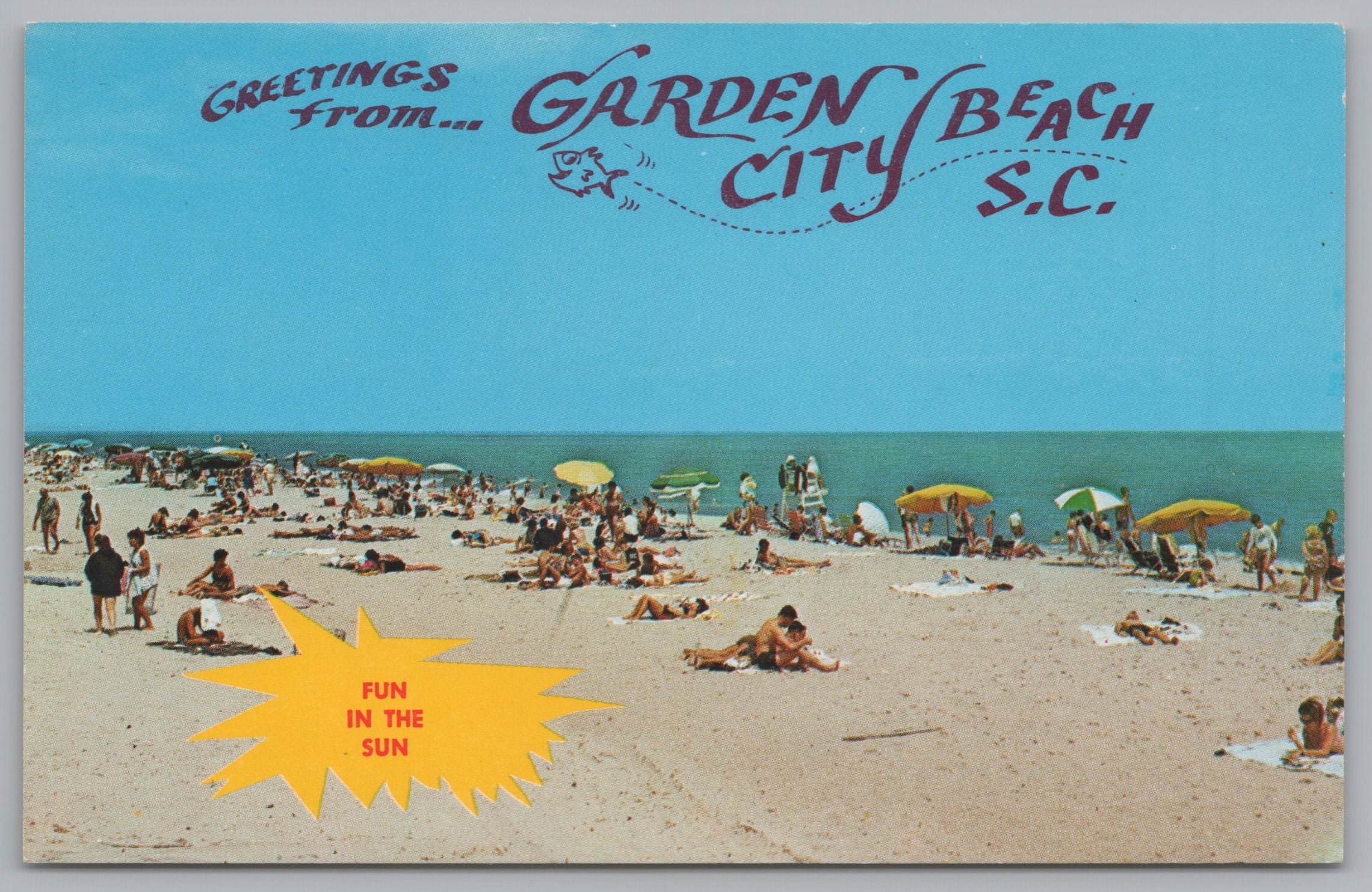 Greeting Card From Garden City Beach, South Carolina, USA, Vintage PC