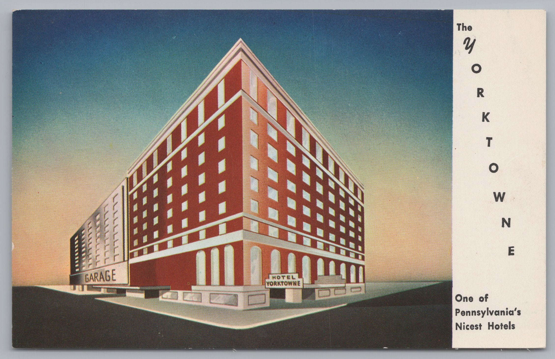 The Yorktowne Hotel, York, Pennsylvania, USA, Vintage Post Card.