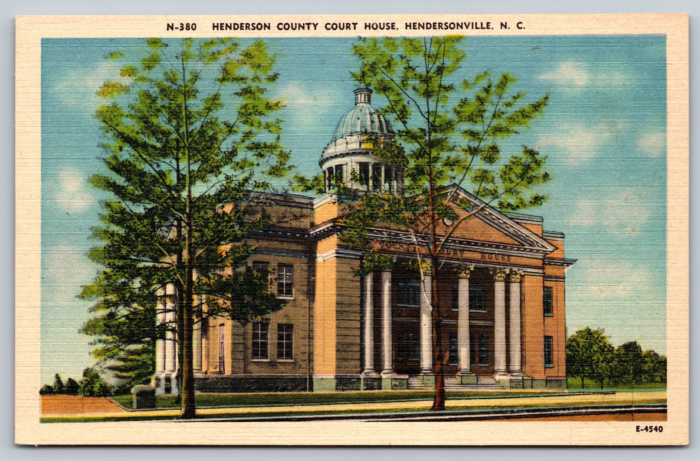 Henderson County Court House, Hendersonville, North Carolina Vtg PC