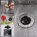 Universal 3 in 1 Kitchen Sink Drain Strainer with Sink Stopper, Chrome Stainless