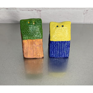 Vintage Ma and Pa Ceramic Outhouse Salt & Pepper Shakers Handmade