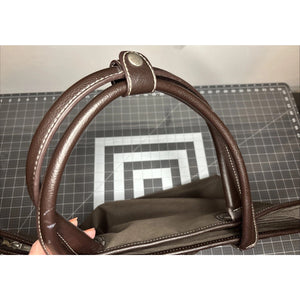 Vintage Nine West Canvas Brown/Beige Handbag Tote Bag Top Zipper