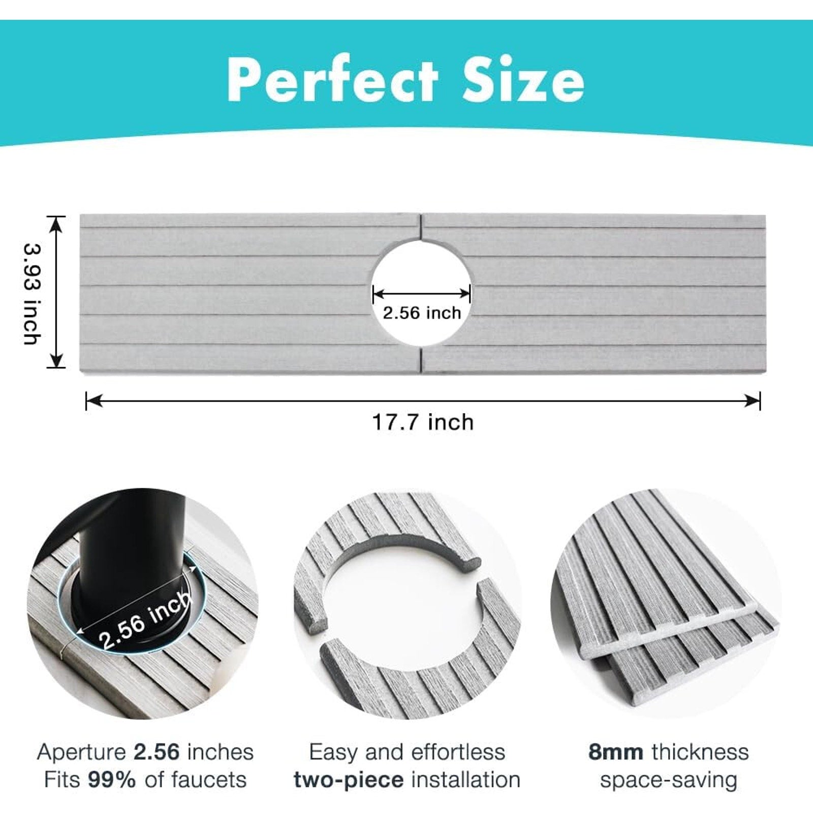 Faucet Mat for Kitchen Sink, Diatomite Absorbent,Draining, Quick Dry 17.7in