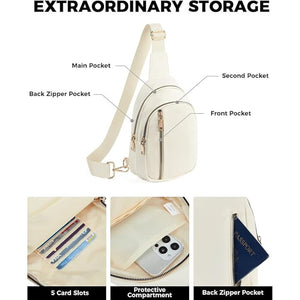 CHOLISS Large Sling Bag, Anti Theft Crossbody Bags w/Extended Strap, Nylon