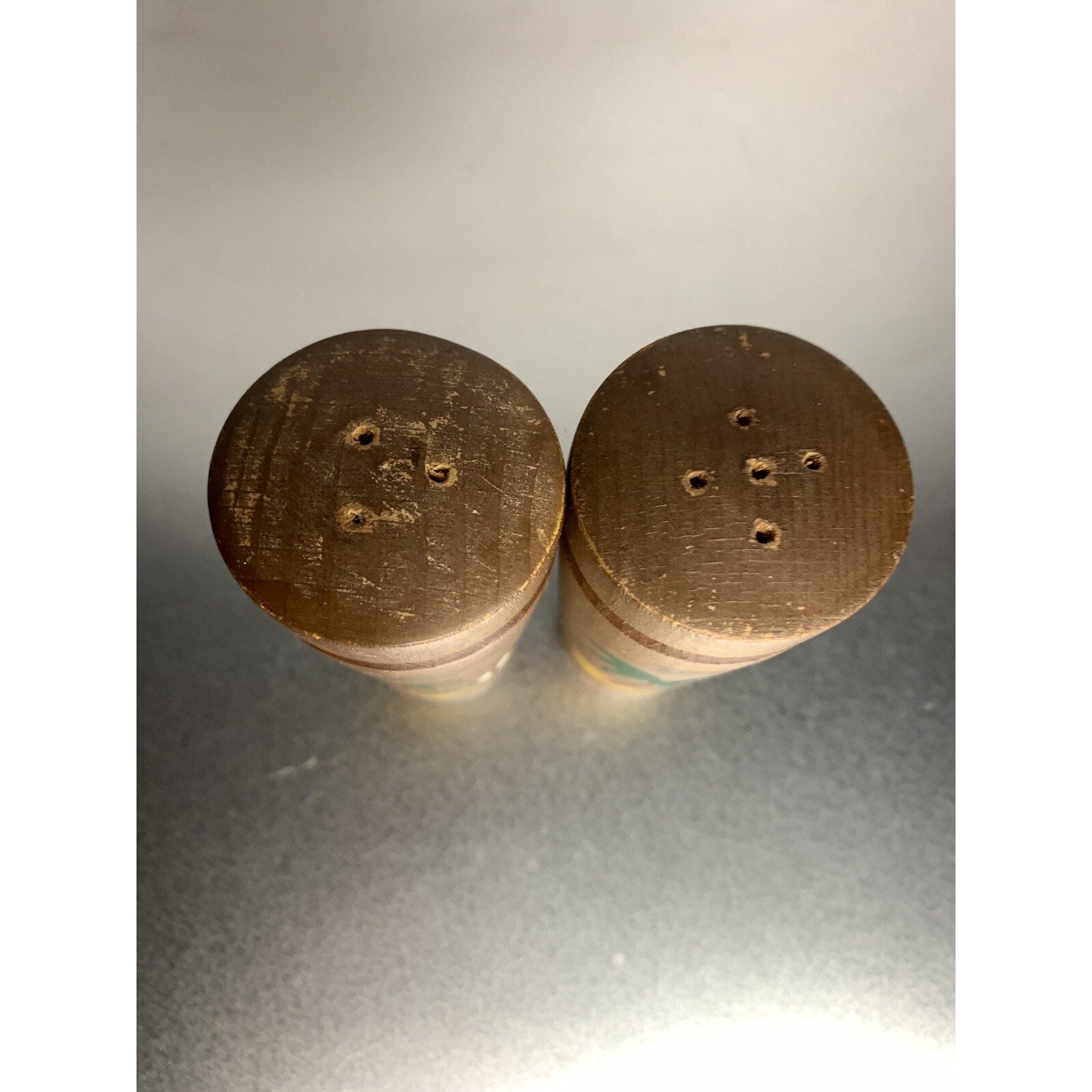 Vintage Puerto Rico Wood Conga Drum Salt & Pepper Shakers