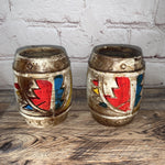 Vintage Large Ceramic Drum Salt & Pepper Shakers Native American (A)