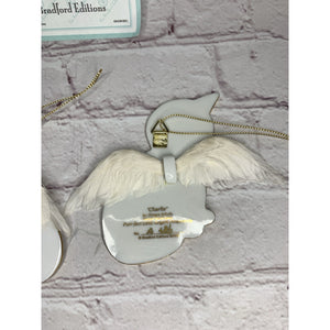 Bradford Editions Purr-fect Little Angels Ornaments (2) Charlie & Simon w/COA