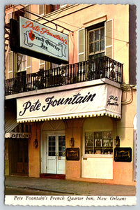 Pete’s Fountain French Quarter Inn, New Orleans, Vintage Post Card