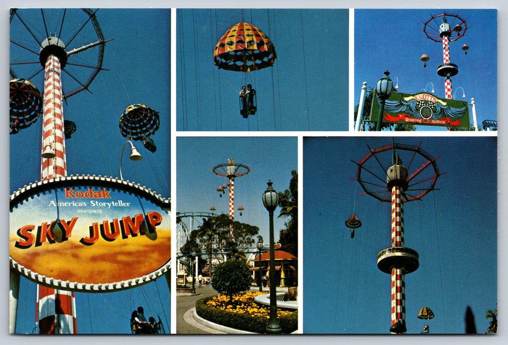 Sky Jump, Knotts Berry Farm, Vintage Post Card