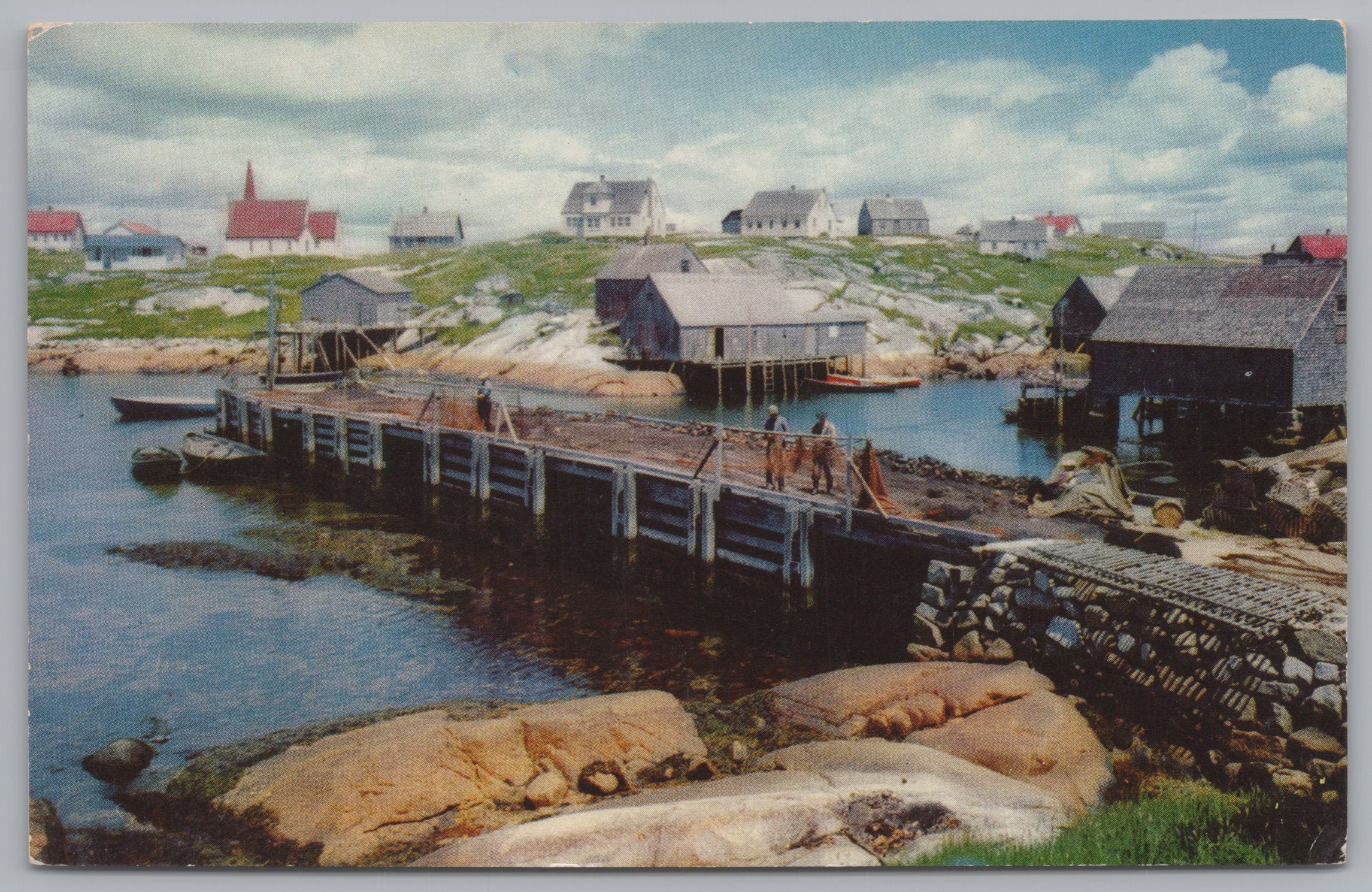 Peggys Cove, Nova Scotia, Vintage Post Card.