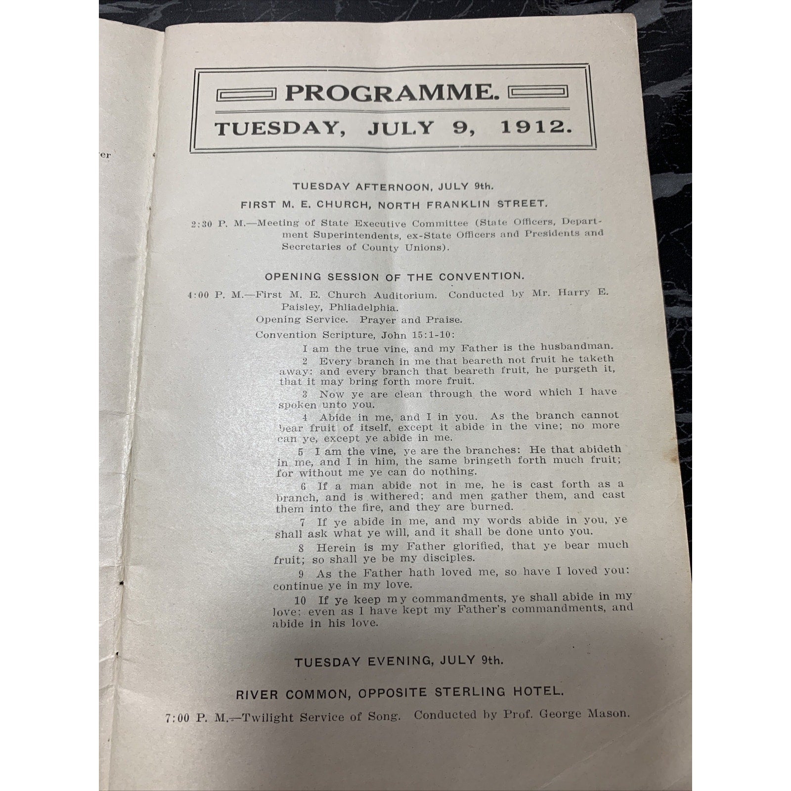 1912 Pennsylvania State Christian Endeavor Union Convent Booklet Wilkes-Barre PA