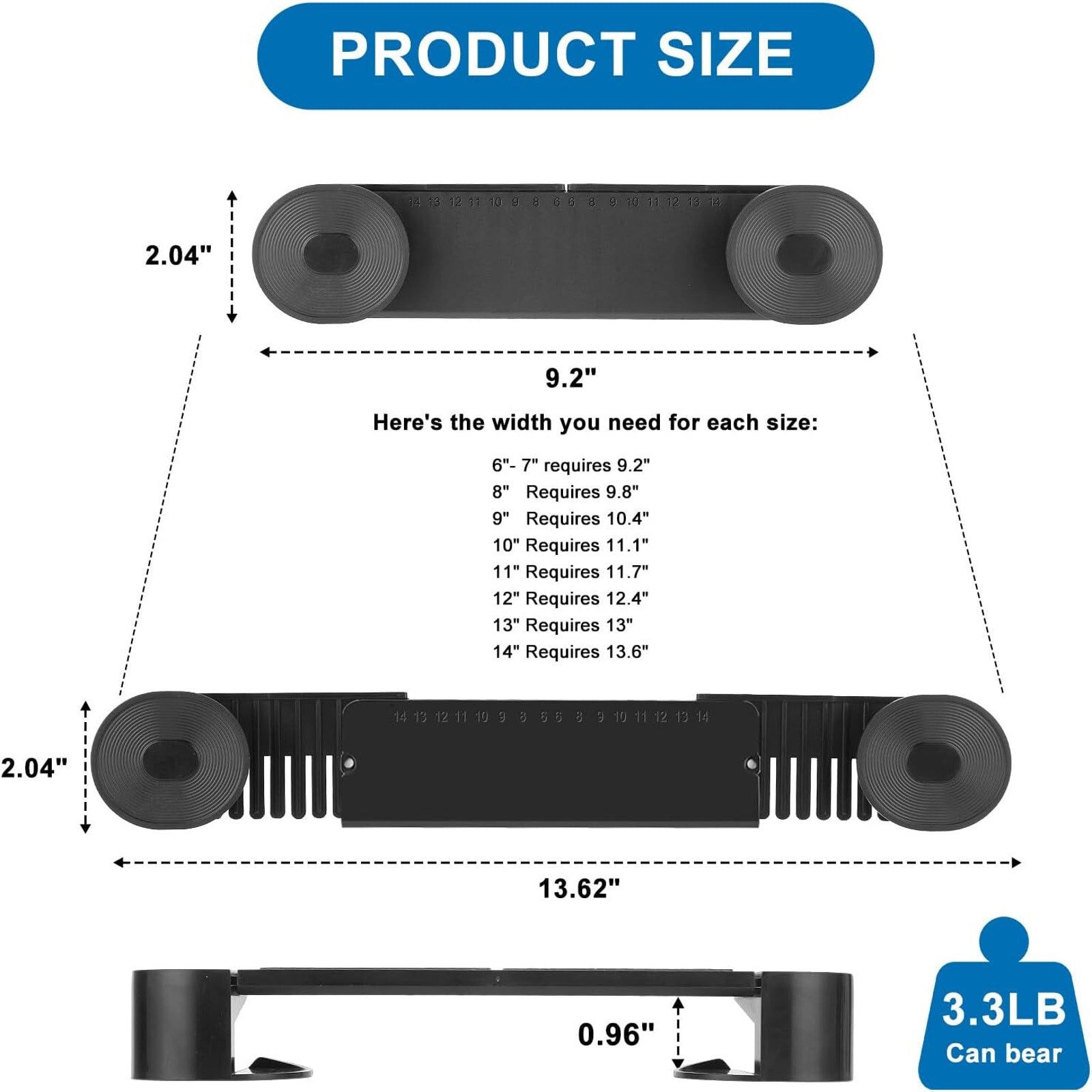 4 Pack Adjustable Pot Lid Holder, Lid Organizer Fits 6" to 14" Lids, with Screws