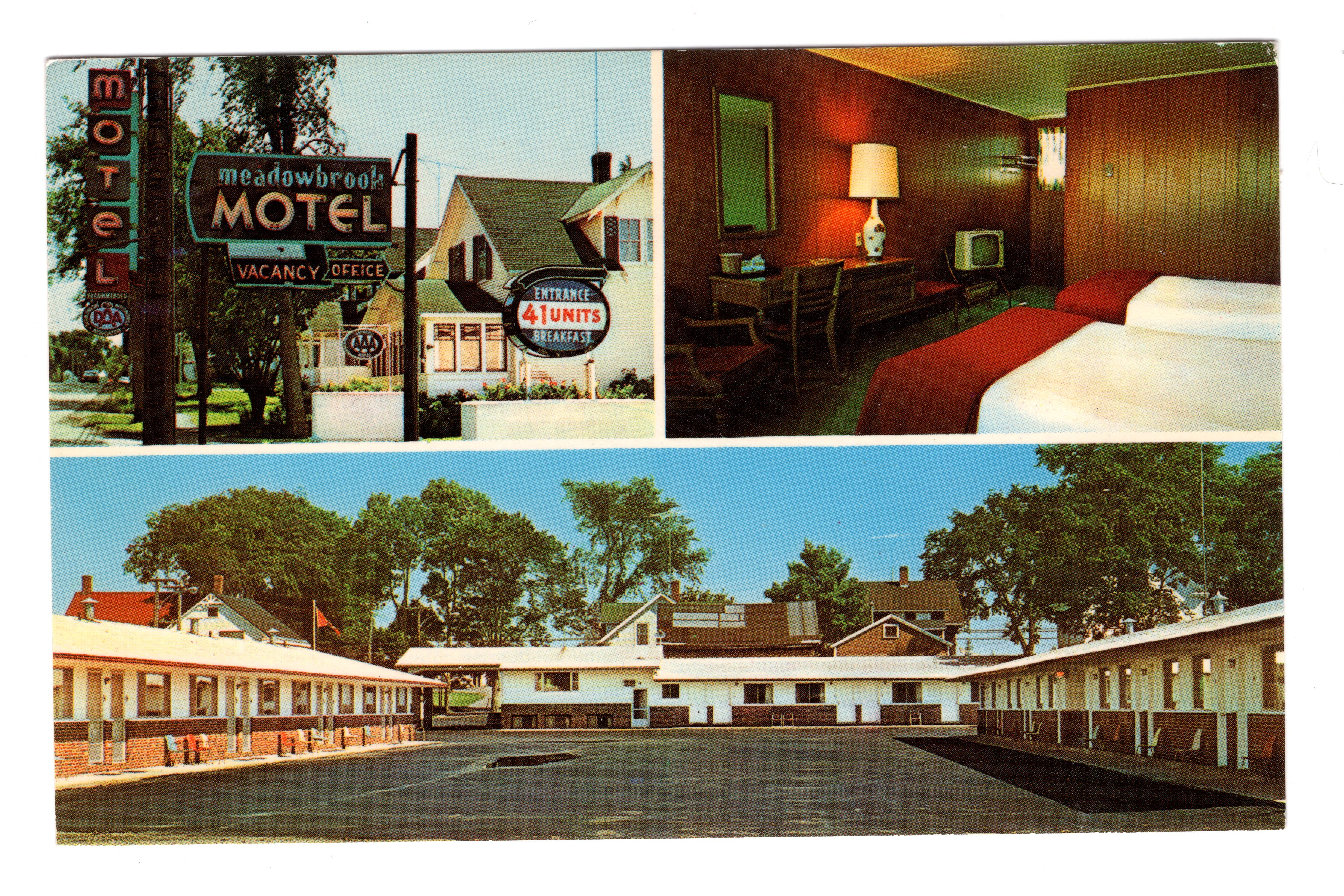 Meadowbrook Motel, Route 1, St. Stephens, N.B Vintage Post Card