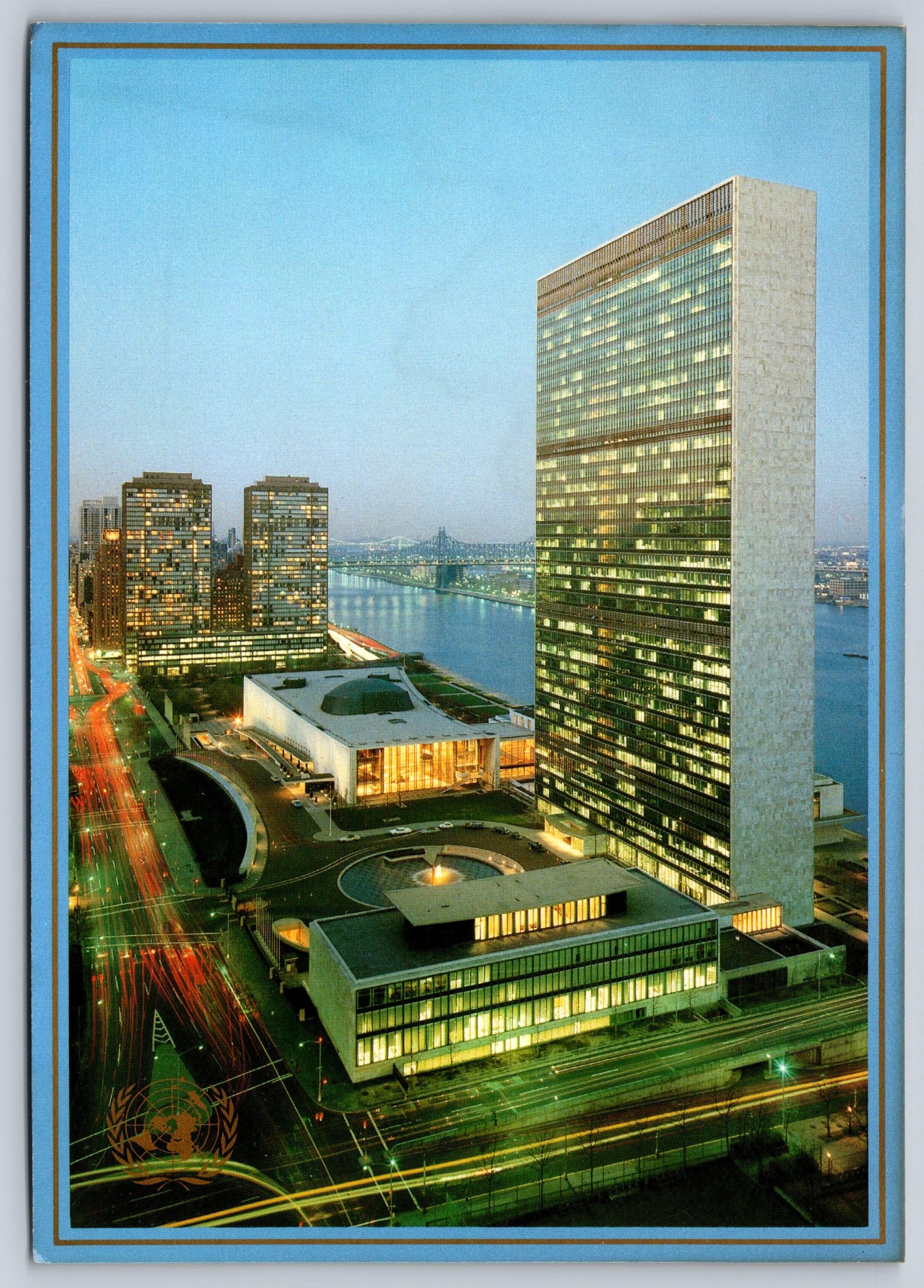 United Nations Headquarters, New York, Vintage Post Card