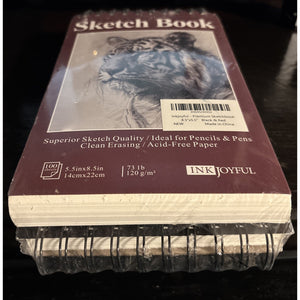 Premium Quality Sketchbook - 5.5" X 8.5" Acid Free-Top Spiral-2 Pack-100 Sheets