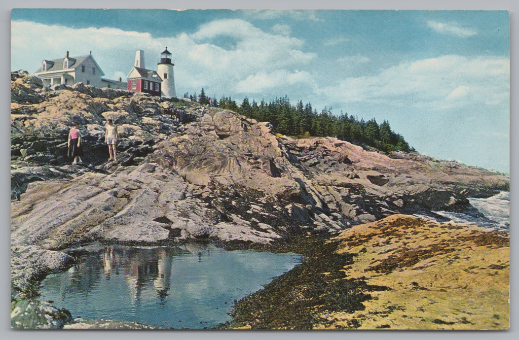 Pemaquid Lighthouse Off The Coast, Pemaquid, Maine, USA, Vintage Post Card