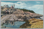 Pemaquid Lighthouse Off The Coast, Pemaquid, Maine, USA, Vintage Post Card
