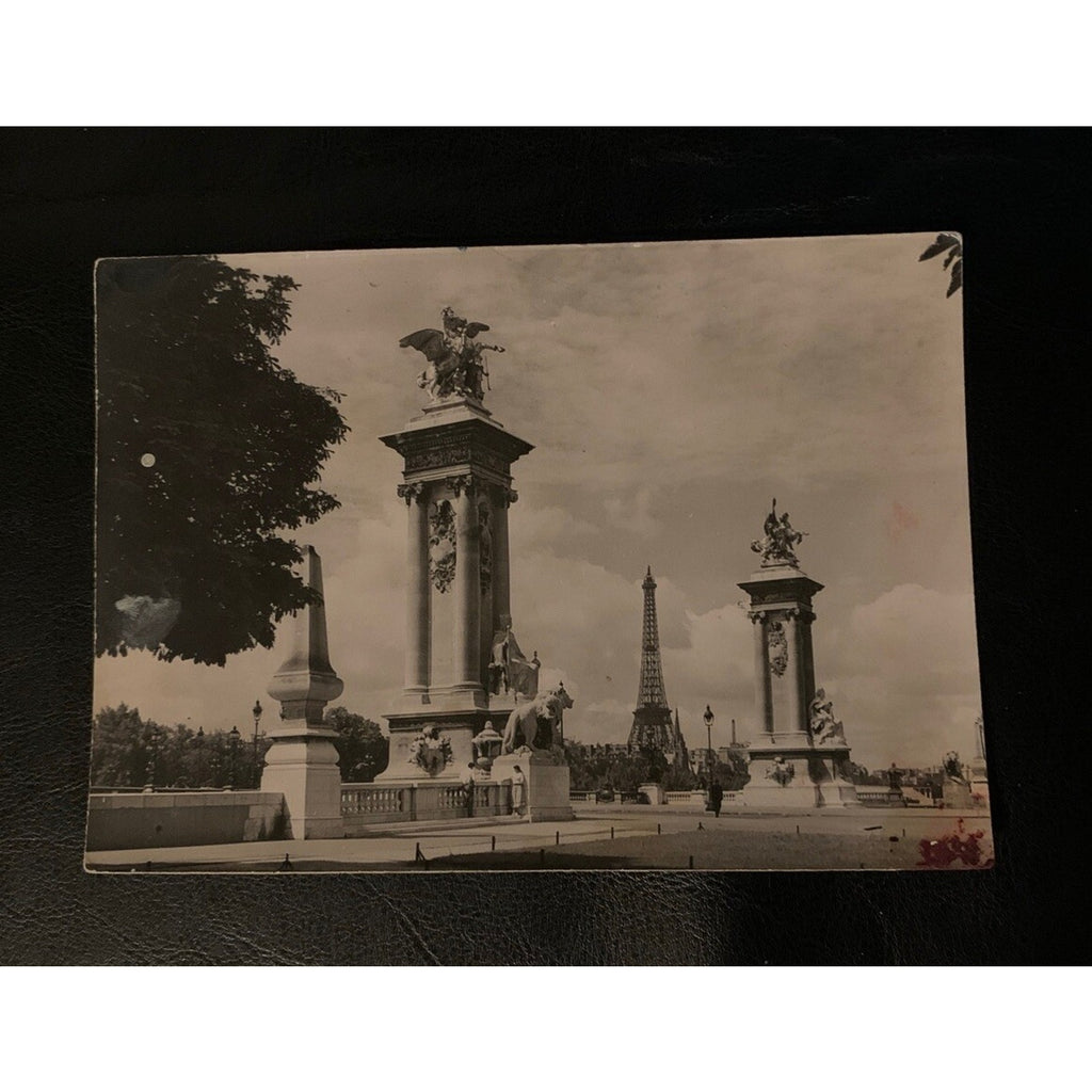 Paris La Tour Eiffel Tower Alexandre III France RPPC Vintage Postcard
