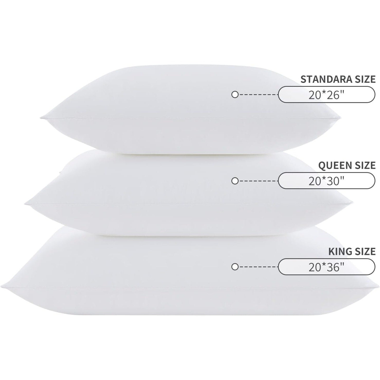 Pillows 2 Pack Premium Down Alternative Hotel Pillows, Standard Size White