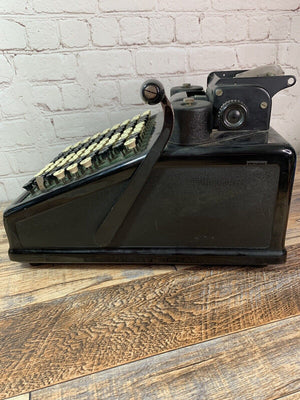 Burroughs Vintage Portable Arm Pull Adding Machine Tape Register 8 Column