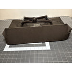 Vintage Nine West Canvas Brown/Beige Handbag Tote Bag Top Zipper