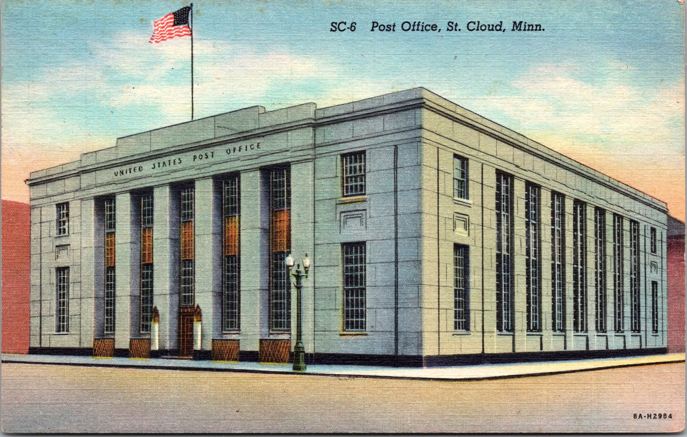 Post Office In St. Cloud, Minnesota, USA, Vintage Post Card