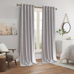 Linen Blackout Curtains Full Light Blocking 2 Panels 52Wx84L/ Light Gray